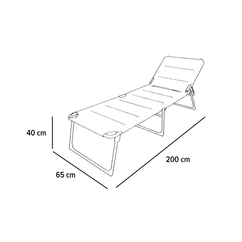 2x Via Mondo Campingliege Set "Grande Azul" 3 fach verstellbar Alu Rahmen comfortabel stabil