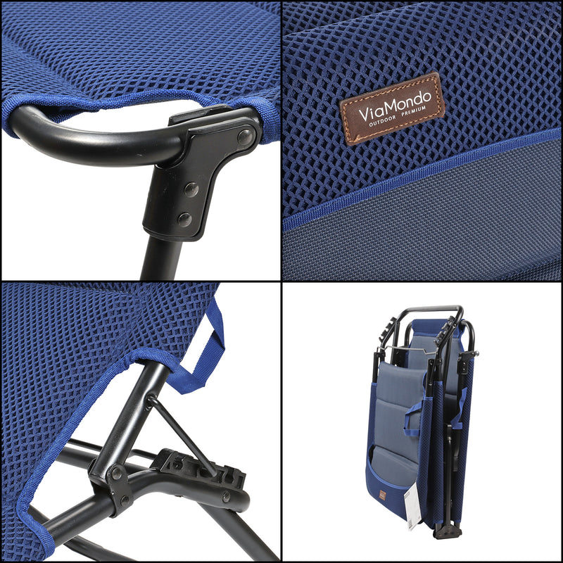 2x Via Mondo Campingliege Set "Grande Azul" 3 fach verstellbar Alu Rahmen comfortabel stabil