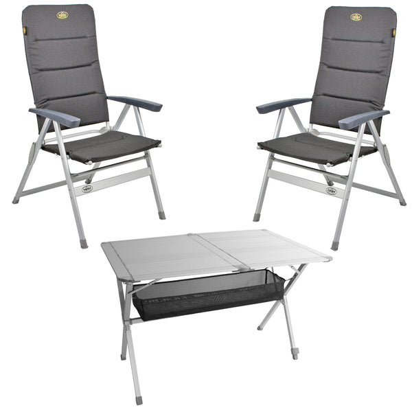 Camping Möbel Set Tisch + 2 Stühle "Grenoble" , 1x Tisch "Titan Space"