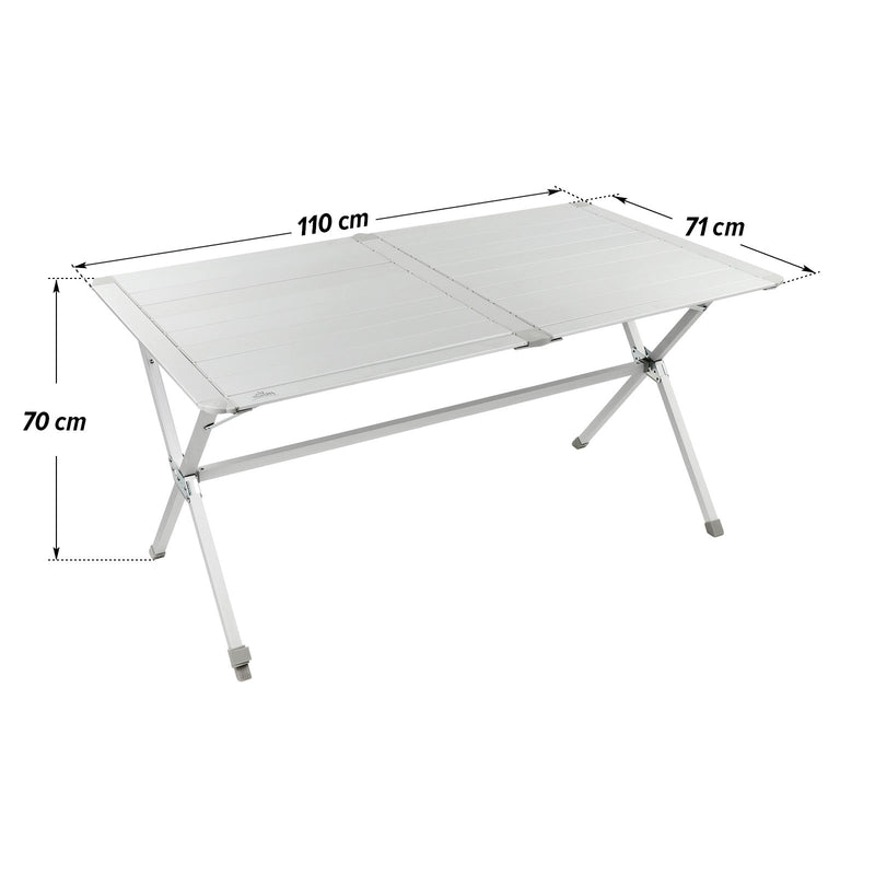 Aluminium Campingtisch "Clayette" für 4 Personen höhenverstellbar Rolltisch