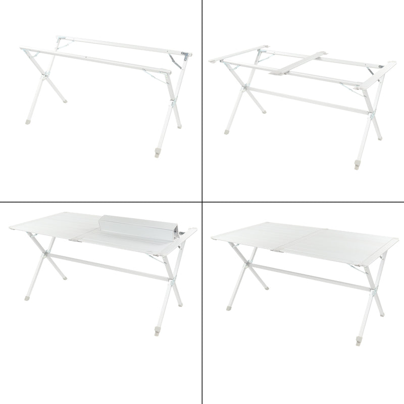 Aluminium Campingtisch "Clayette" für 4 Personen höhenverstellbar Rolltisch