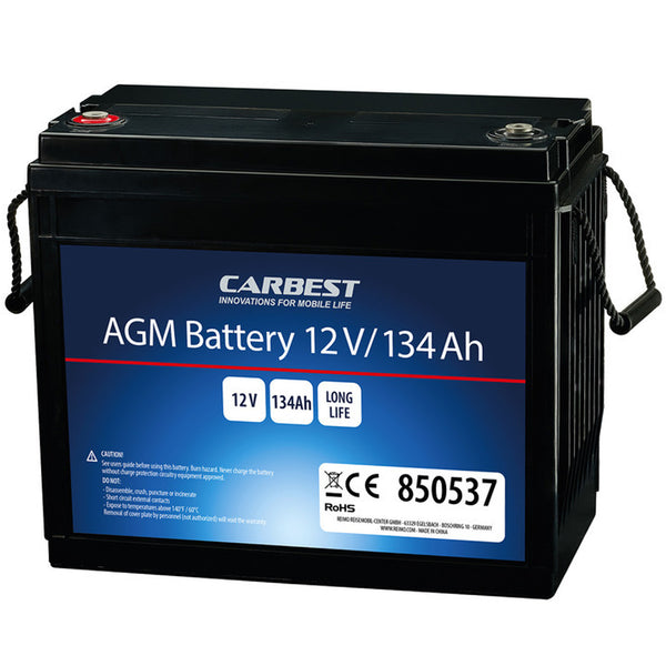 Carbest Deep-Cycle AGM Power Line Batterie 134Ah Servicebatterie für Reisemobile
