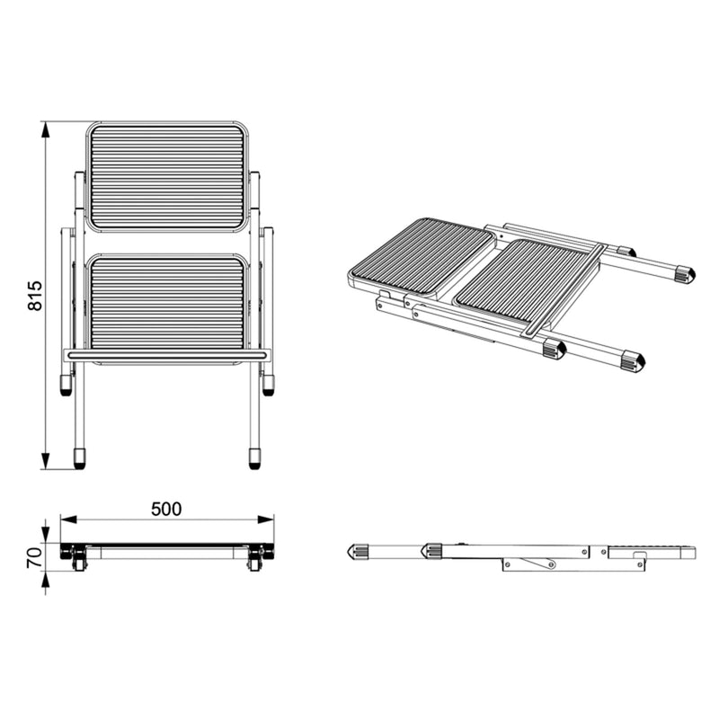 Doppeltrittstufe klappbar Camping Trittstufe Wohnwagen Wohnmobil Einstiegshilfe