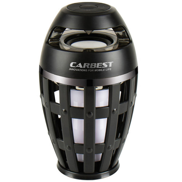 Carbest LED Leuchte - Flammeneffekt mit Bluetooth Lautsprecher - Akku Lampe Camping