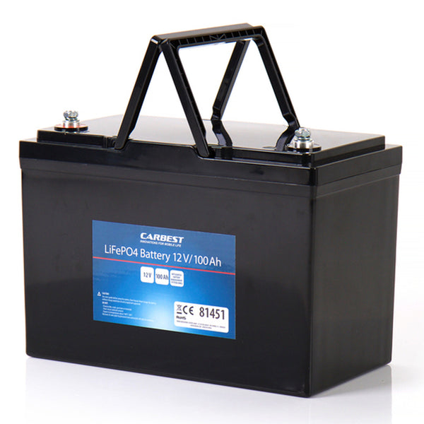 Carbest Lithium-Eisen-Phosphat Batterie, LiFePO4, 12V / 100Ah für Reisemobile