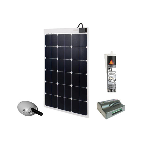 Power Solarpanel Flex 135W Solarmodul 12V + MPPT-Laderegler, Sikaflex Dichtmasse