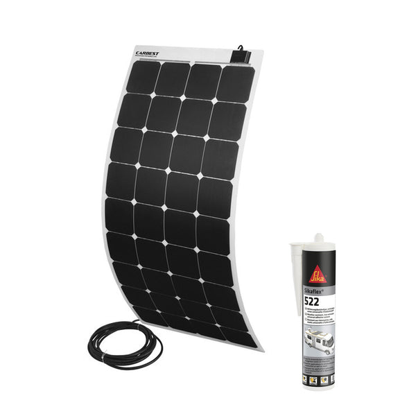 Power Solarpanel Flex 160 Watt Solarmodul 12 V inkl. Sikaflex Dichtmasse weiß