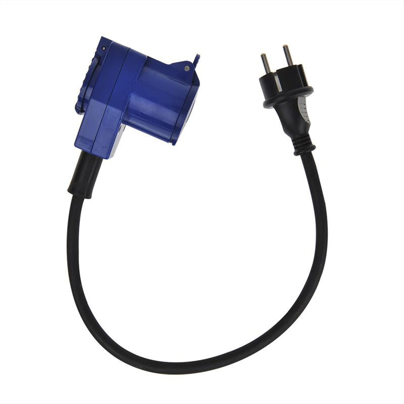 CEE Neopren Adapter CEE auf Schuko Winkelstecker, 200-250V, 16A, 40 cm, VDE