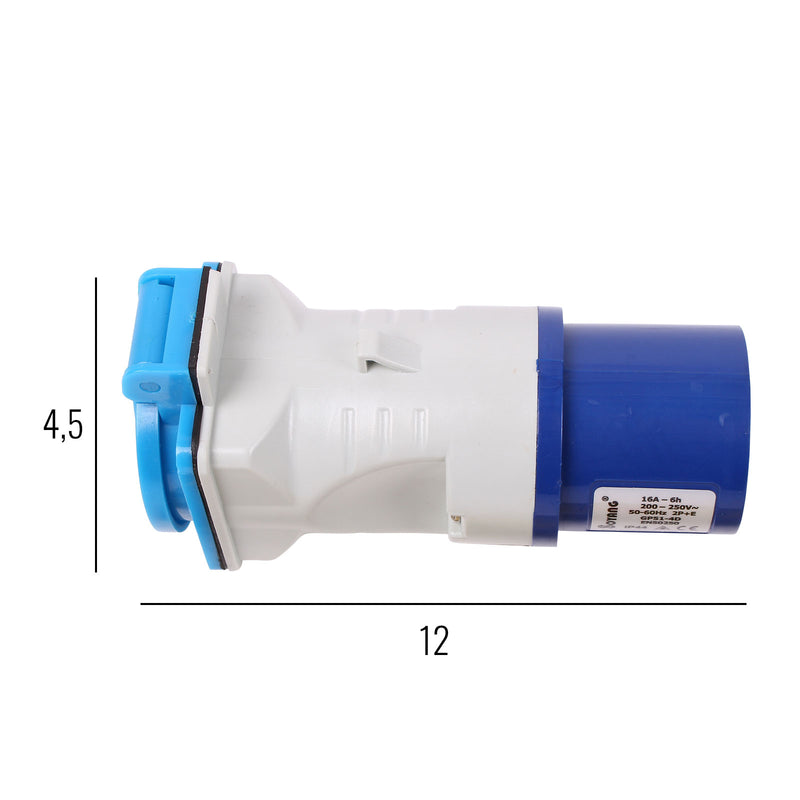 CEE Adapter CEE auf Schuko 200-250V, 16A, 3polig, 12 cm, Ip44