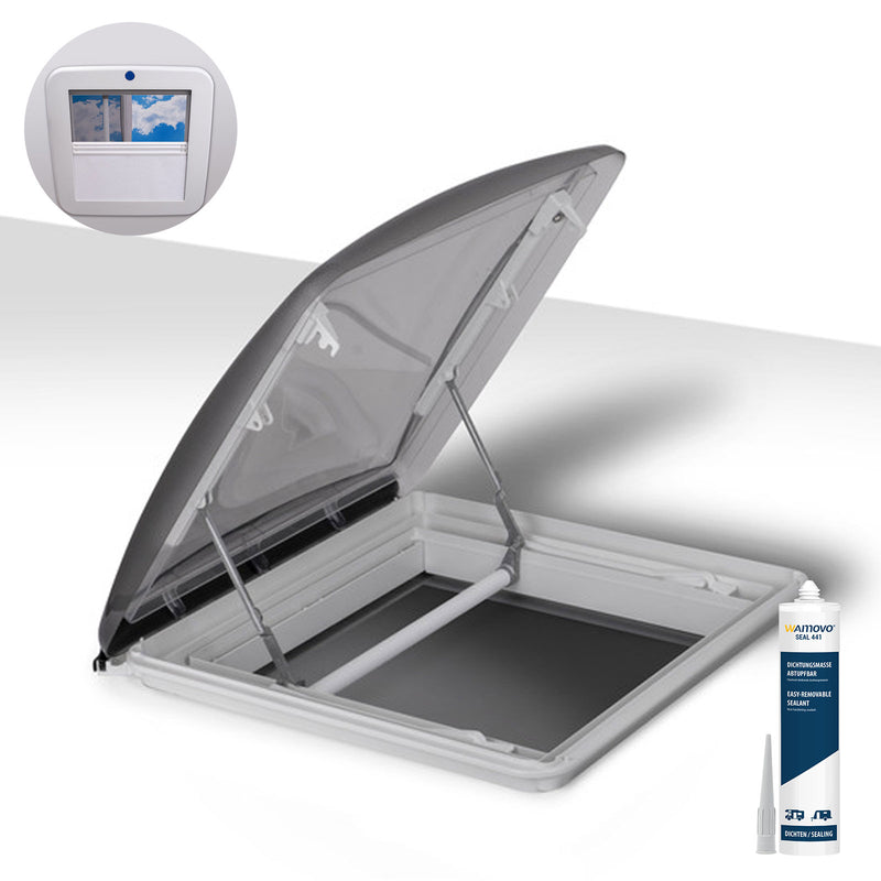 roofSTAR 4 Dachfenster 40x40 Wohnmobil Dachluke mit Zwangsbelüftung + Dichtmasse