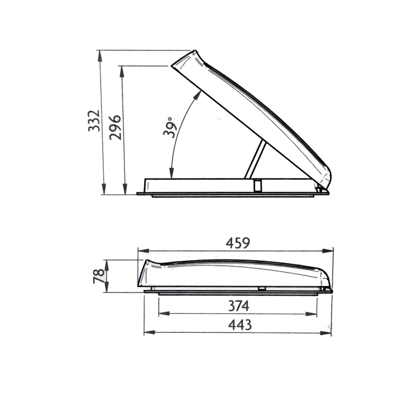 Thule  Kurbeldachhaube Omni-Vent transparent 40x40 12V Ventilator + Dichtmittel