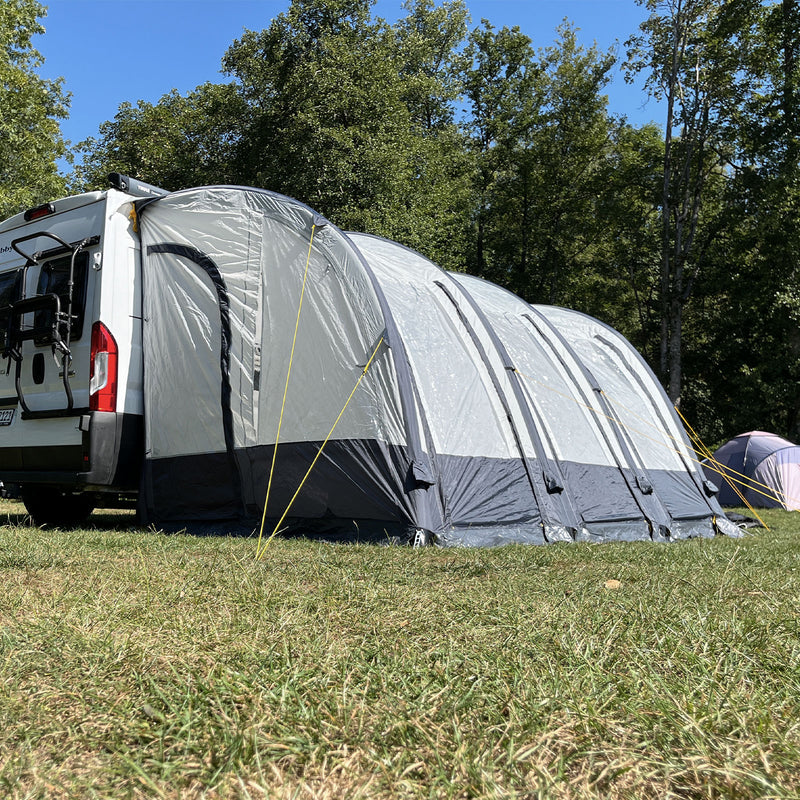 Deiwo Vorzelt aufblasbar Camping Seitenzelt für Wohnwagen, Wohnmobil + Luftpumpe