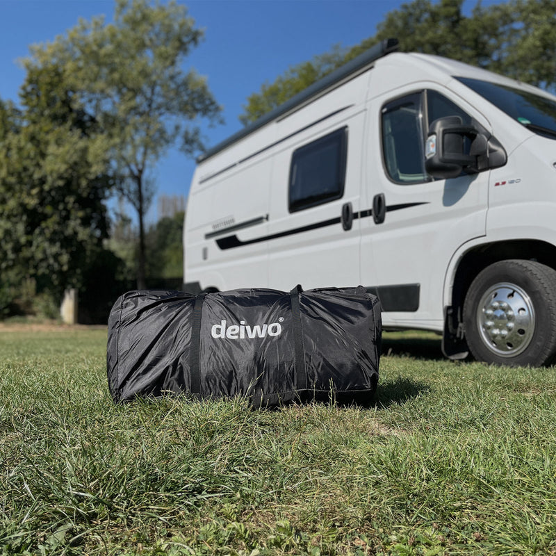 Deiwo Vorzelt aufblasbar Camping Seitenzelt für Wohnwagen, Wohnmobil + Luftpumpe