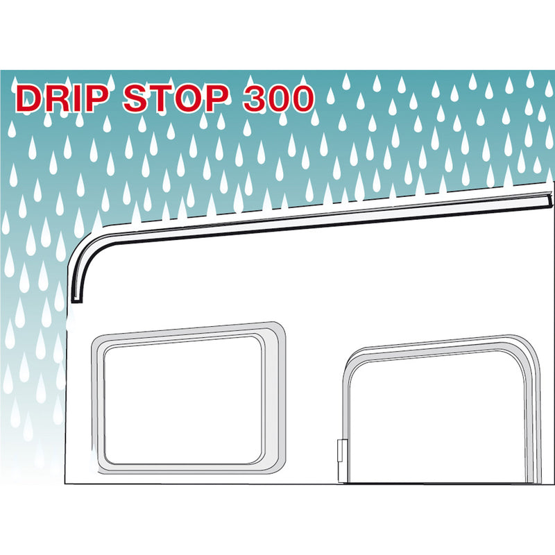 Regenrinne Drip Stop Fiamma, Polyvinyl, 300 cm, grau