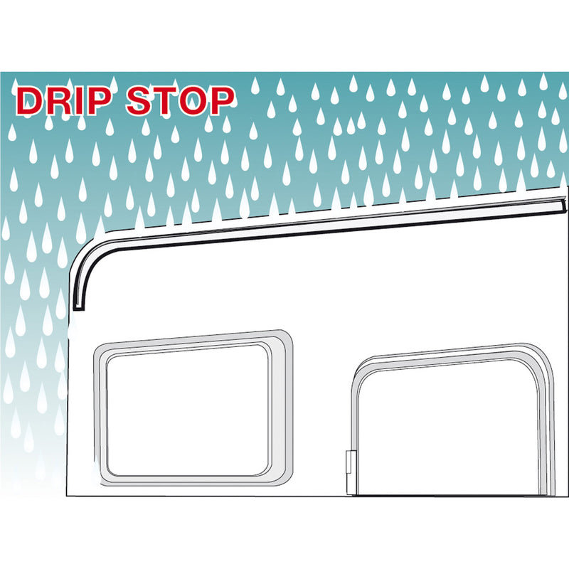 Regenrinne Drip Stop Fiamma, Polyvinyl, 500 cm, schwarz