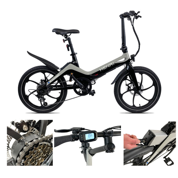 Blaupunkt HENRI 20" E-Faltrad Schwarz Shimano 6-Gang E-Bike Fahrrad Klapprad