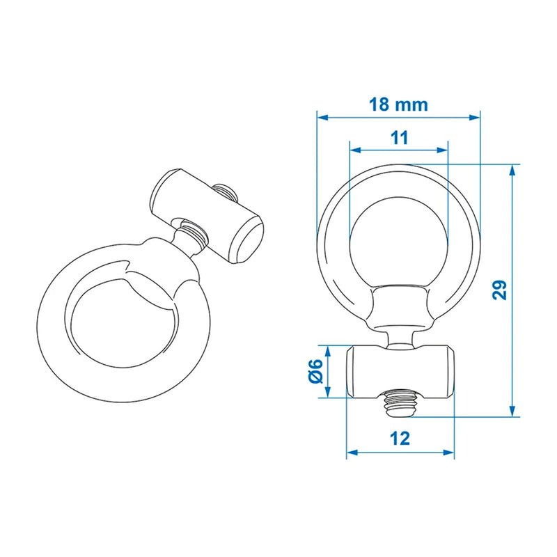 2er Set Endstopper für Kederschiene 6 - 8 mm Kederstopper Stahl Blockierungskit