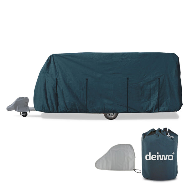 Deiwo Essential Wohnwagen Schutzhülle 670x220x250cm inkl Deichselhaube Abdeckung