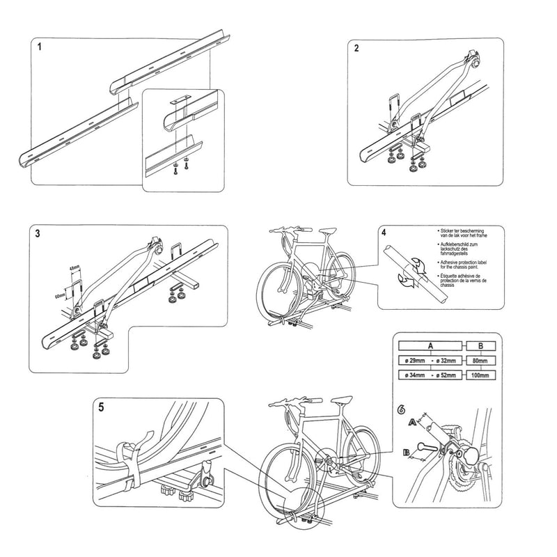 Dachrehling universal passend, 120 cm, Aluminium, inkl. Fahrradträger