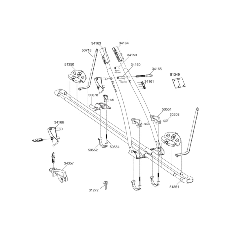 2x Fahrradträger THULE Dachträger TÜV geprüft, inkl. T-Nut Adapter