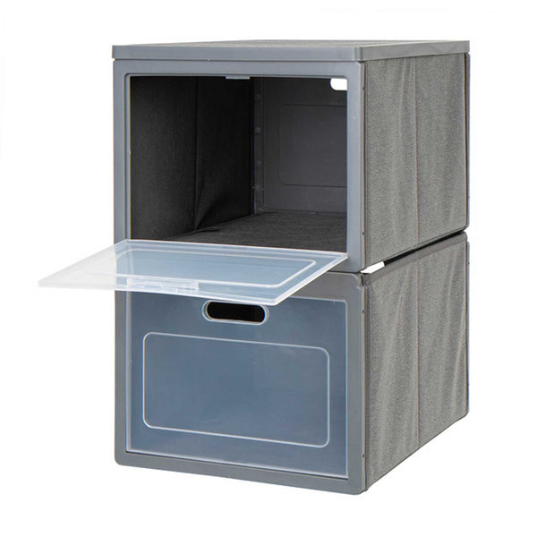 Camping Faltschrank Box 2 Campingschrank mit 2 Fächern grau 30x40x50cm Faltbox