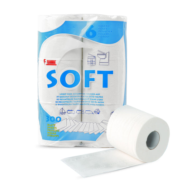 Fiamma Soft Toilettenpapier, 6 Rollen, speziell für Campingtoiletten