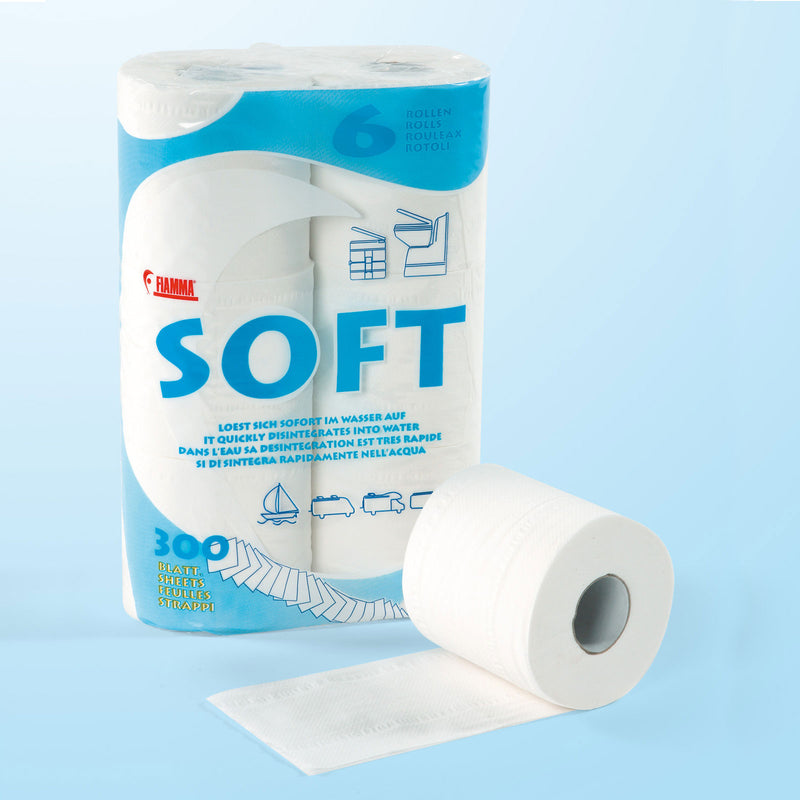 Fiamma Soft Toilettenpapier, 6 Rollen, speziell für Campingtoiletten