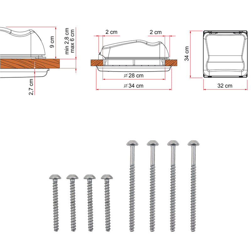 Fiamma Vent 28 Dachfenster 28 x 28 cm weiß Dachhaube Dachluke