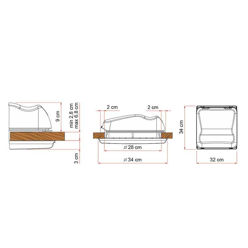 Fiamma Vent 28 x 28 cm Klar | Crystal | Dachhaube Dachluke | Dichtmasse | 28F