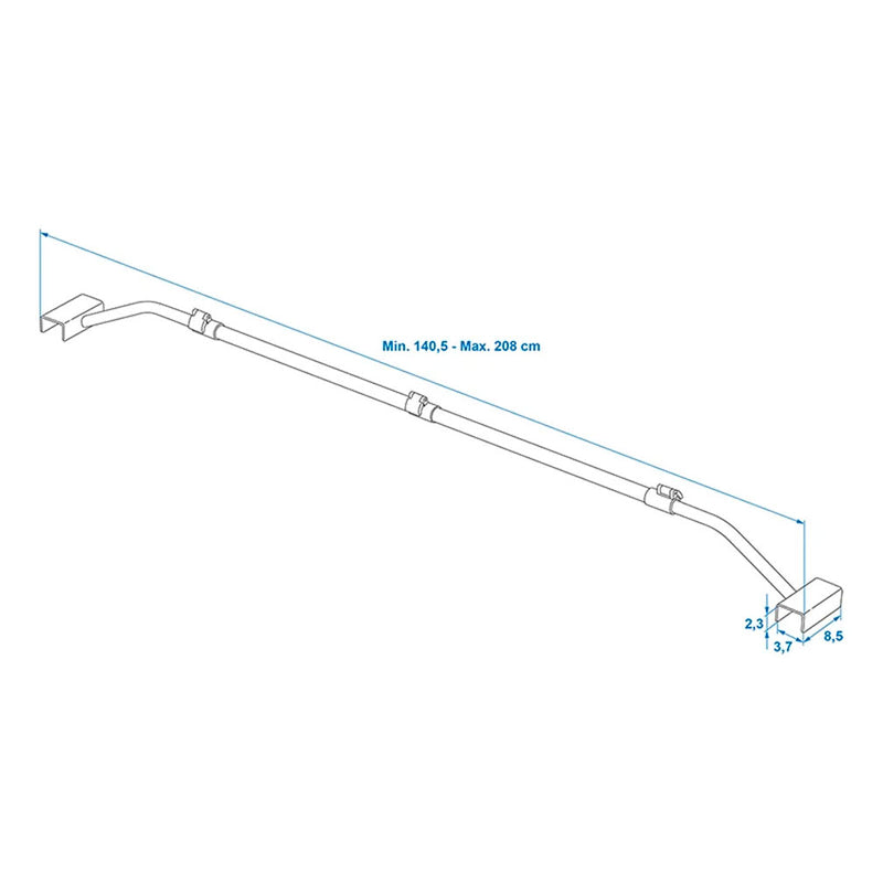 2x Anhänger Flachplanenbügel verstellbar 140-208cm Planenstütze Planenbügel