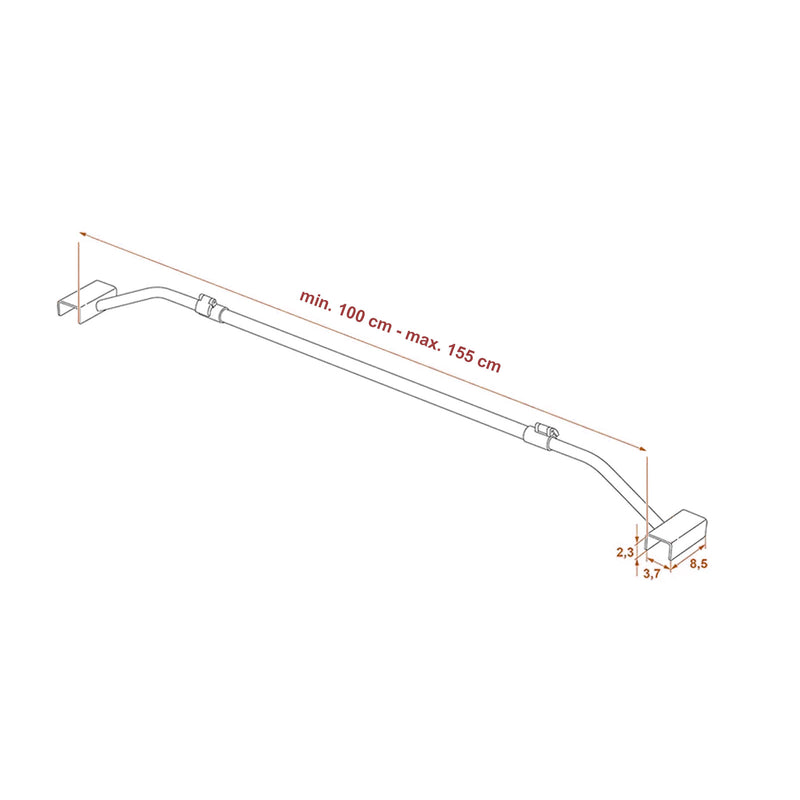 4x Wamovo Anhänger Flachplanenbügel verstellbar 100-155cm Planenstütze Bügel