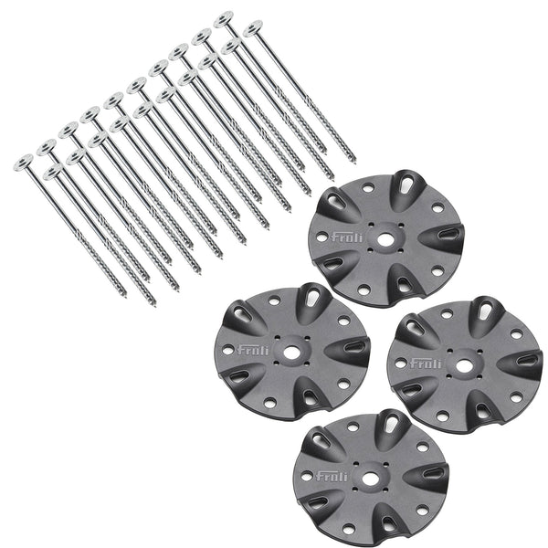 4er Set FROLI Ankerplatten, Ø14cm, Sicherung von Zelt, Vorzelt, Markisen Camping