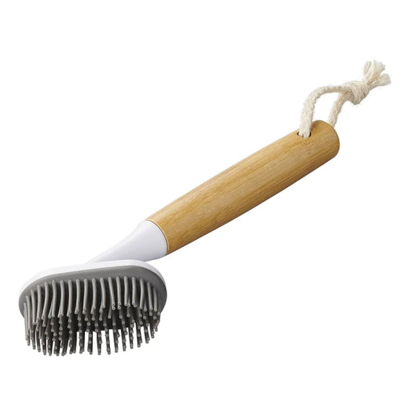 Dishwashing Brush Silicone and Bamboo Dish Brush Kitchen Brush Washing Brush