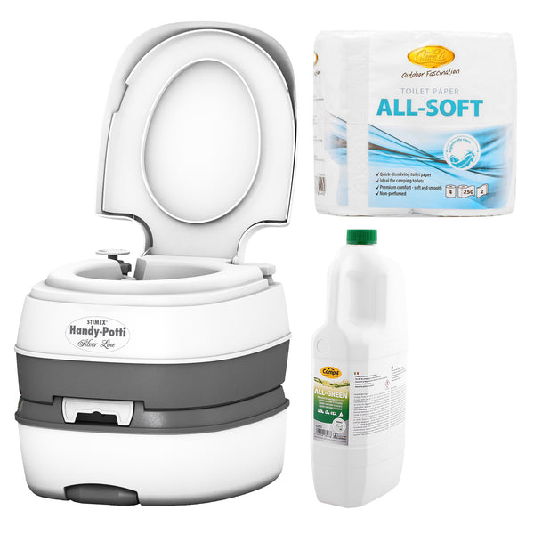 STIMEX Campingtoilette + All Green + All-Soft Toilettenpapier