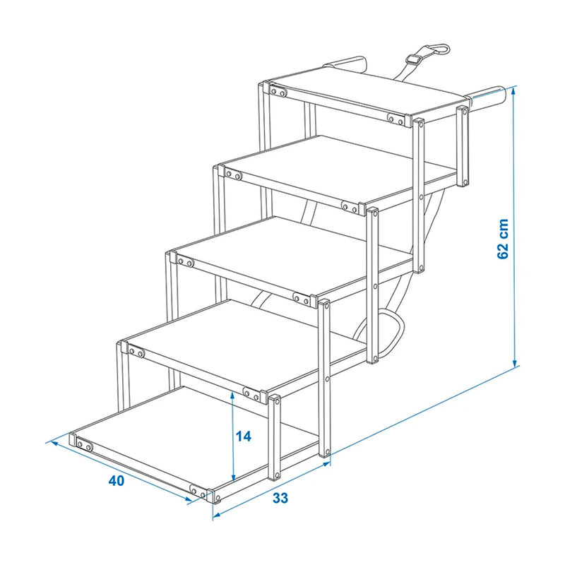 Faltbare Hundetreppe Aluminium Einstiegshilfe klappbar mit 5 Stufen bis 30 Kg