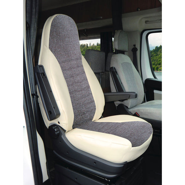 2x Integral Schonbezug Sitzbezüge passend für VW T6 T6.1 California ab 2015, beige