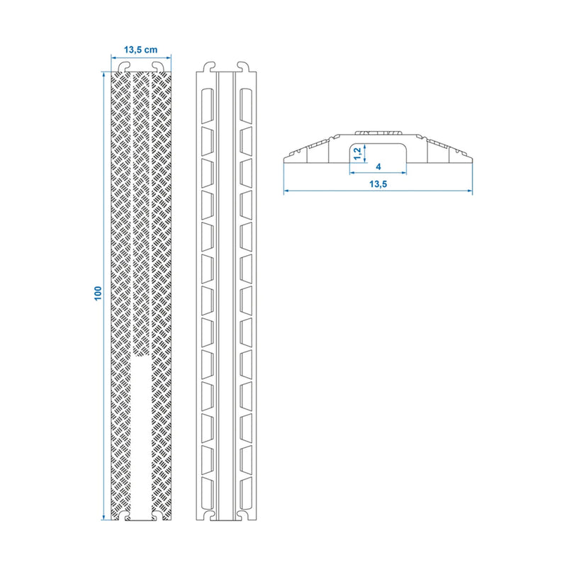 4x Kabelbrücke 1m Kabelkanal Überfahrschutz Kabelrampe für Wohnwagen, Wohnmobil