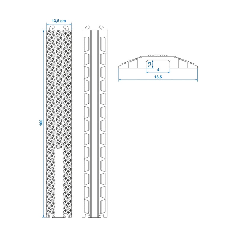 2x Kabelbrücke 1m Kabelkanal Überfahrschutz Kabelrampe für Wohnwagen, Wohnmobil