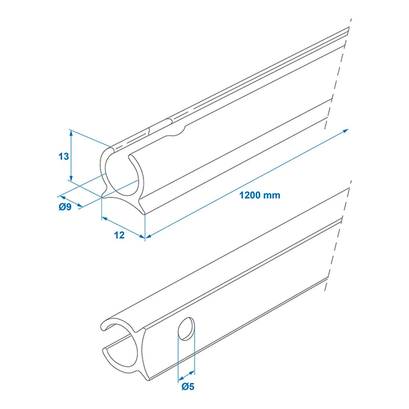 3 x Kederschiene Alu 90° Ø9 mm x 1,2 m Zeltschiene Kederleiste Kederprofil 3,6m