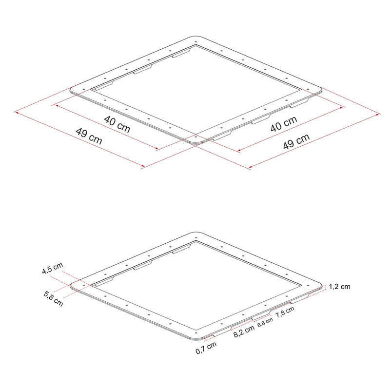 Dachfenster Fiamma Vent 40x40cm Klar inkl. Adapterrahmen, Dichtmittel passend für Ducato