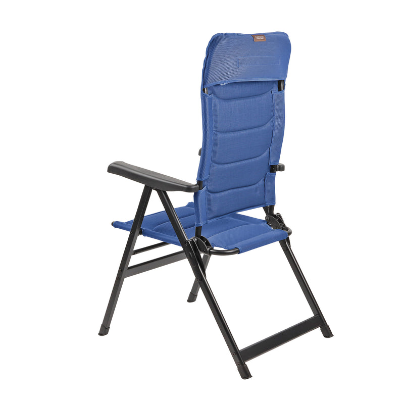 4x Via Mondo Campingstuhl "Piccolo Azul" 7 fach verstellbar breite Armlehen kompaktes Packmaß