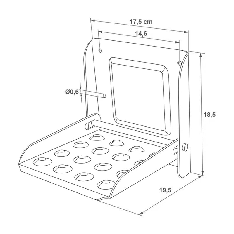 Klapptritt für Anhänger – Verzinkter Stahl, 195 x 170 mm, bis 150 kg belastbar