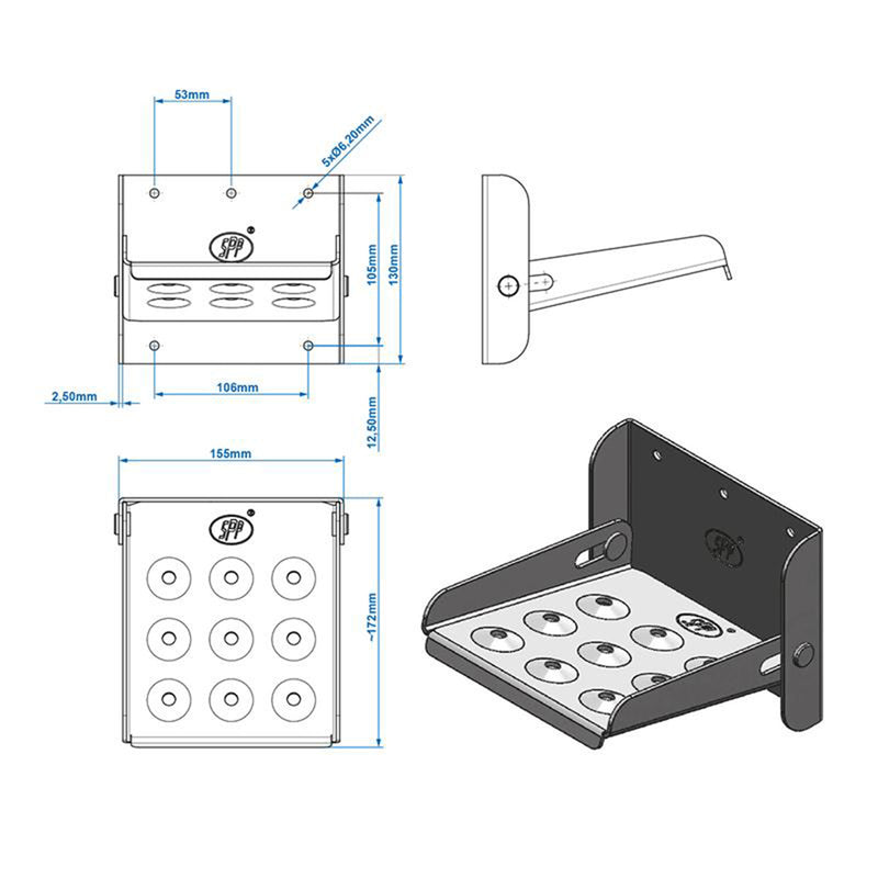 SPP Klapptritt für Anhänger Bordwand verzinkt 155x172mm