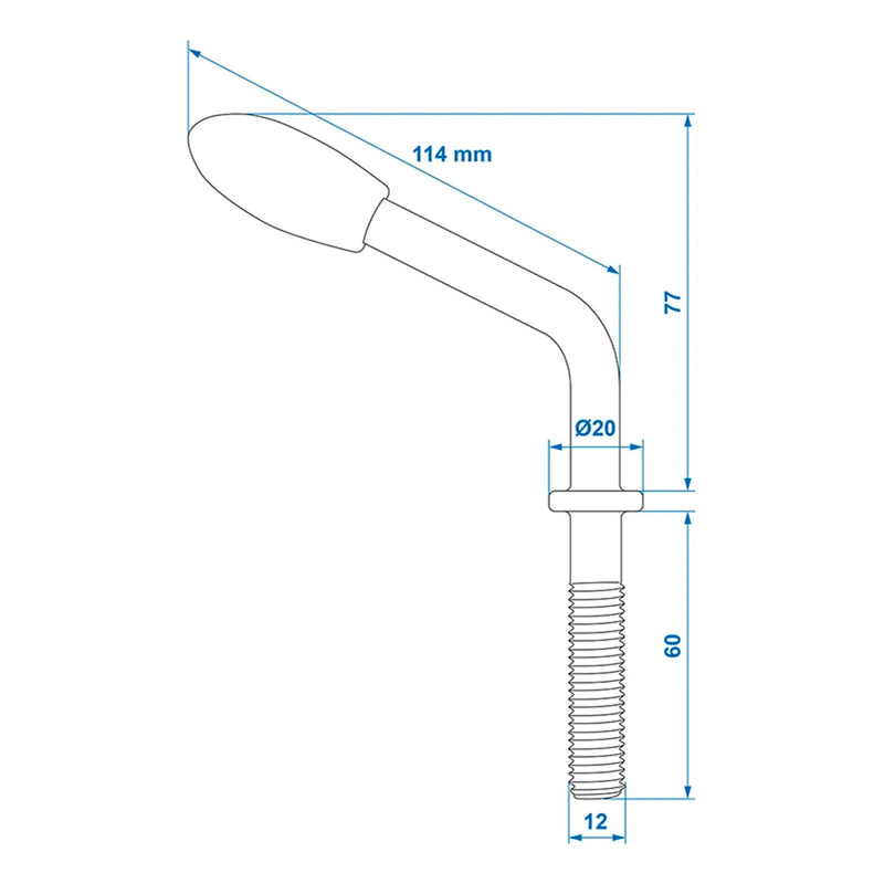 Knebel für Stützradklemme 48mm M12 Knebelfeststeller für Stützrad Klemmhalter