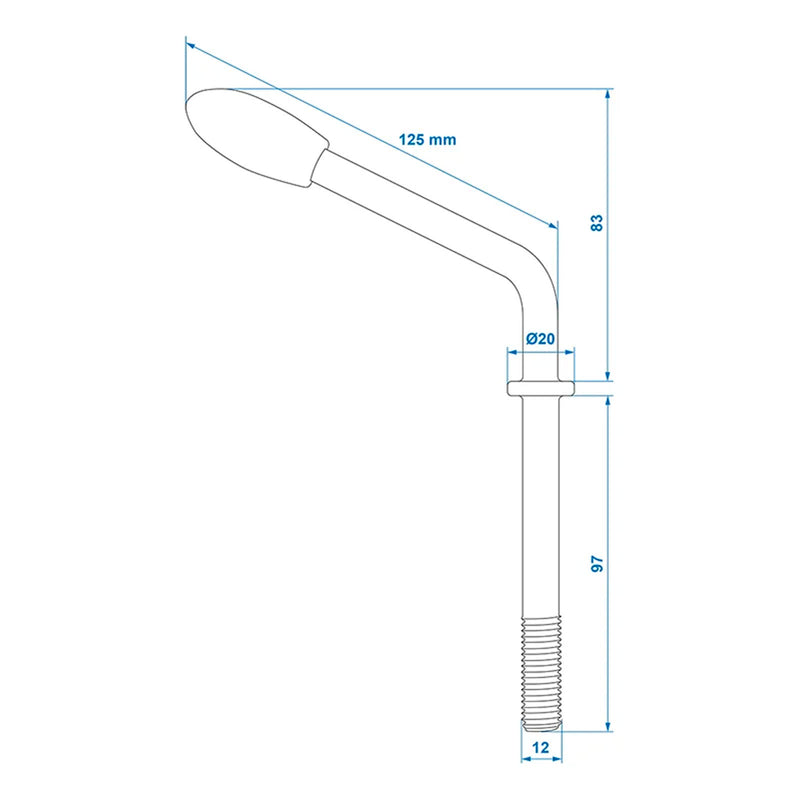 Knebel für Stützradklemme 60mm M12 Knebelfeststeller für Stützrad Klemmhalter