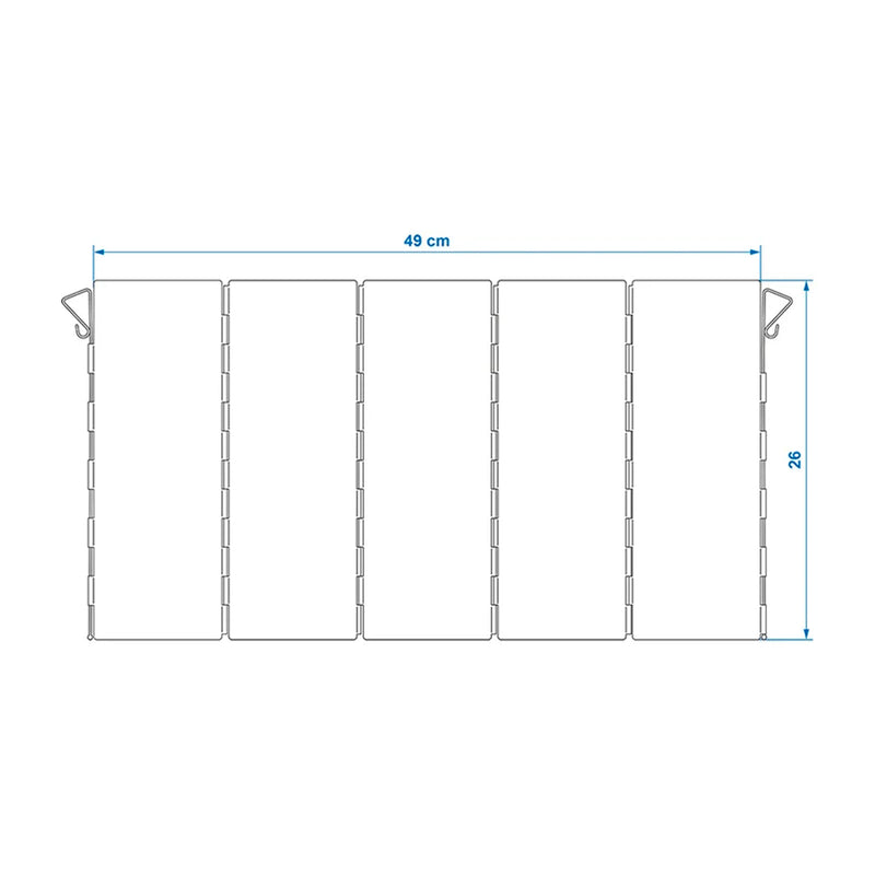 Koch-Windschutz für Gaskocher Camping Aluminium Windschutz faltbar 49 x 26 cm