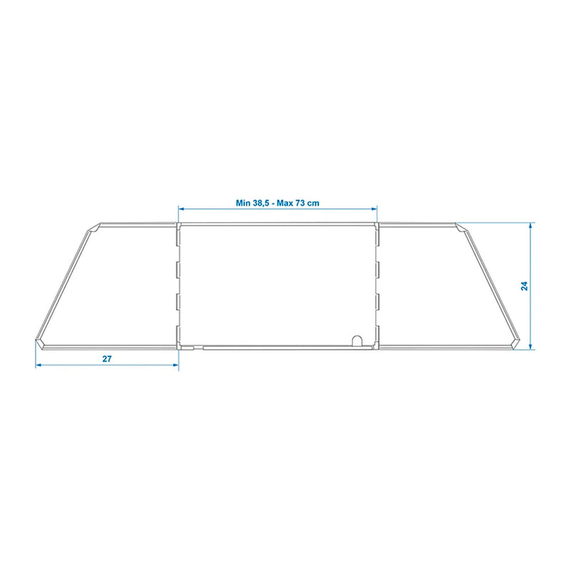 Koch-Windschutz für Gaskocher Stahl Windschutz faltbar, ausziehbar 38,5-73x27x24cm