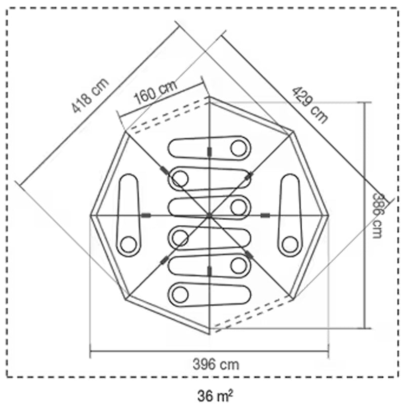 Coleman Octagon BlackOut Campingzelt 8-Personen Kuppelzelt Camping Zelt 396x396cm