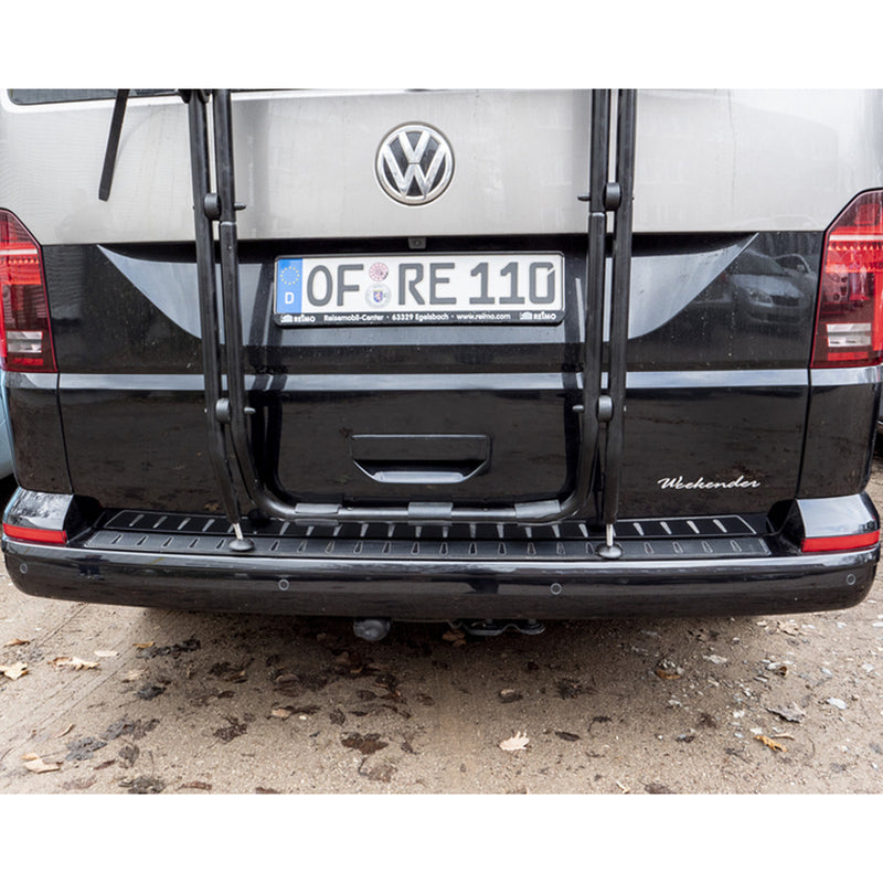 Carbest Ladekantenschutz gebürsteter Edelstahl & Carbonfolie VW T5/T6 geteilte Hecktür