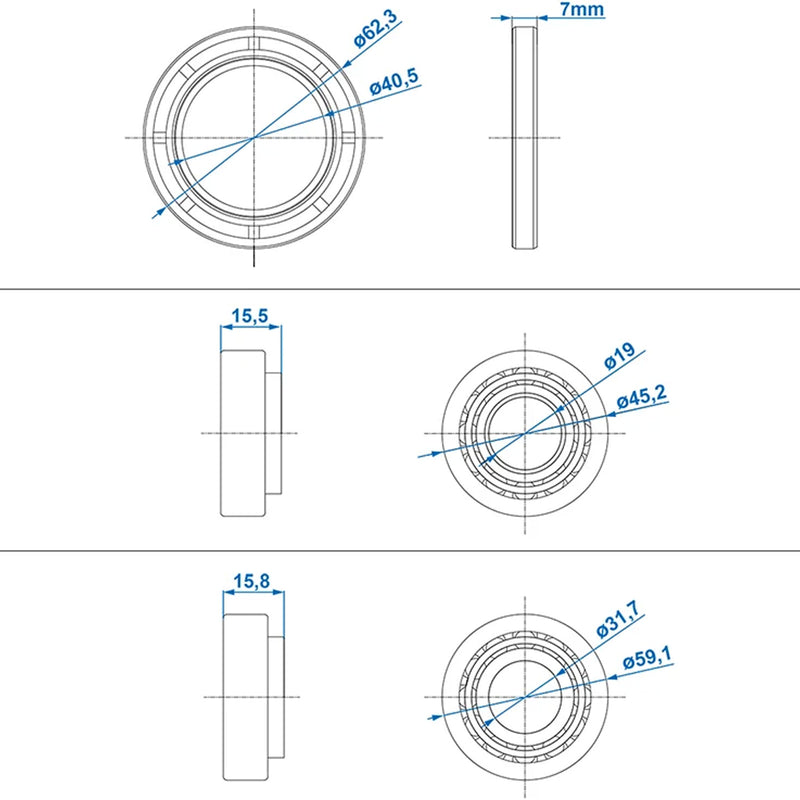 1-4 Stück APT Radlagersatz Lagersatz Konisch passend für AL-KO 2035/2050/2051